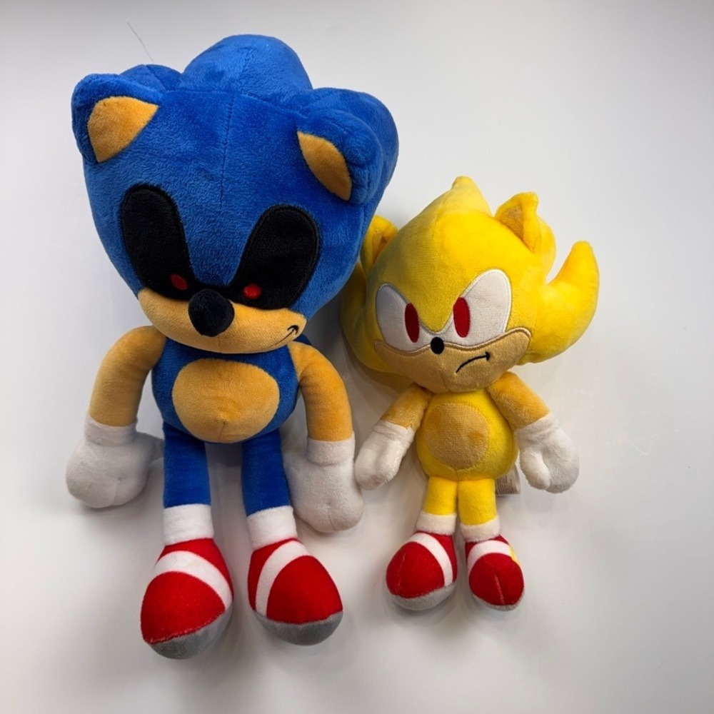 Sonic the Hedgehog Plush Bundle Super Sonic Kidrobot & Sonic.exe Creepypasta Toy
